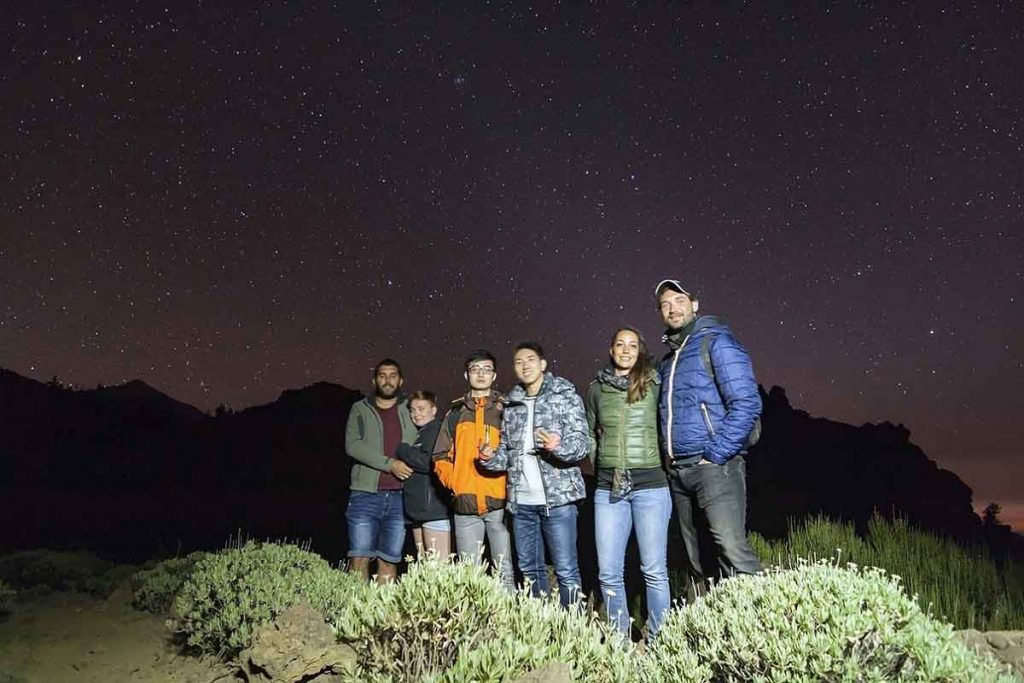 Observacion de estrellas en las Cañadas del Teide con el Cardon