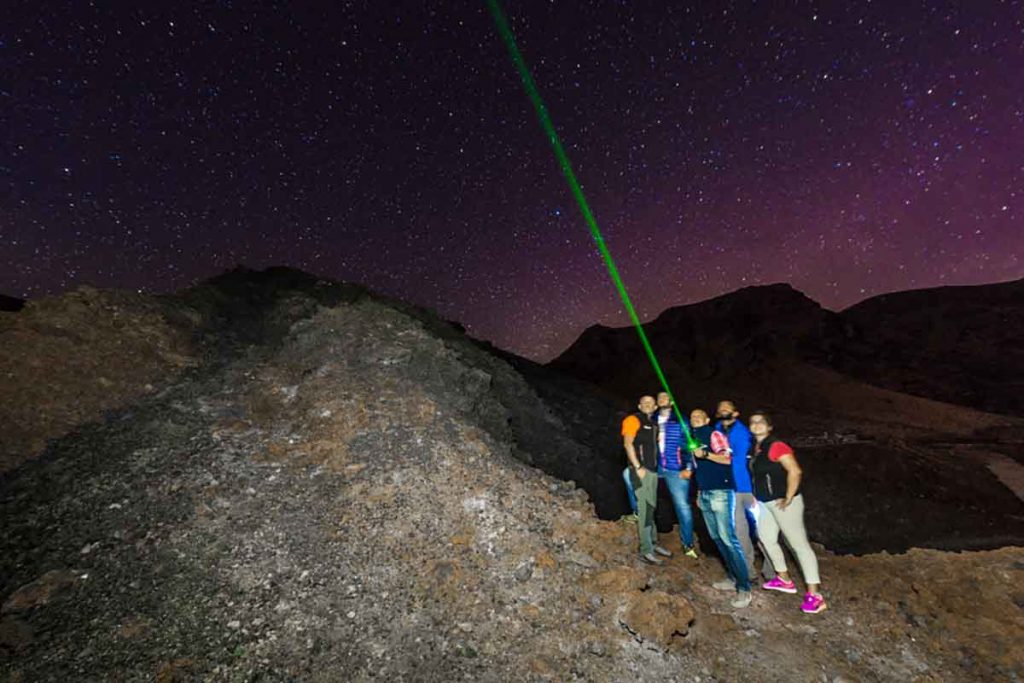 Observacion de estrellas en las Cañadas del Teide con el Cardon