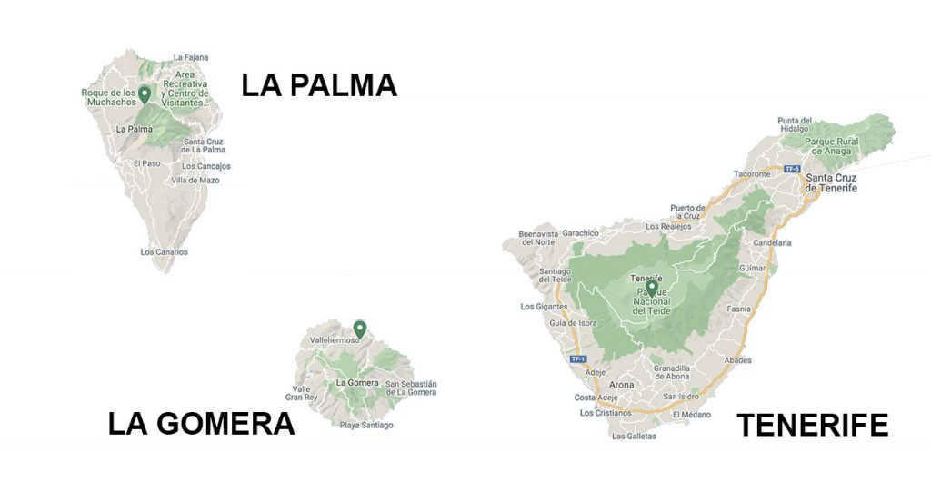 Mapas Programa Tenerife-Gomera-La Palma